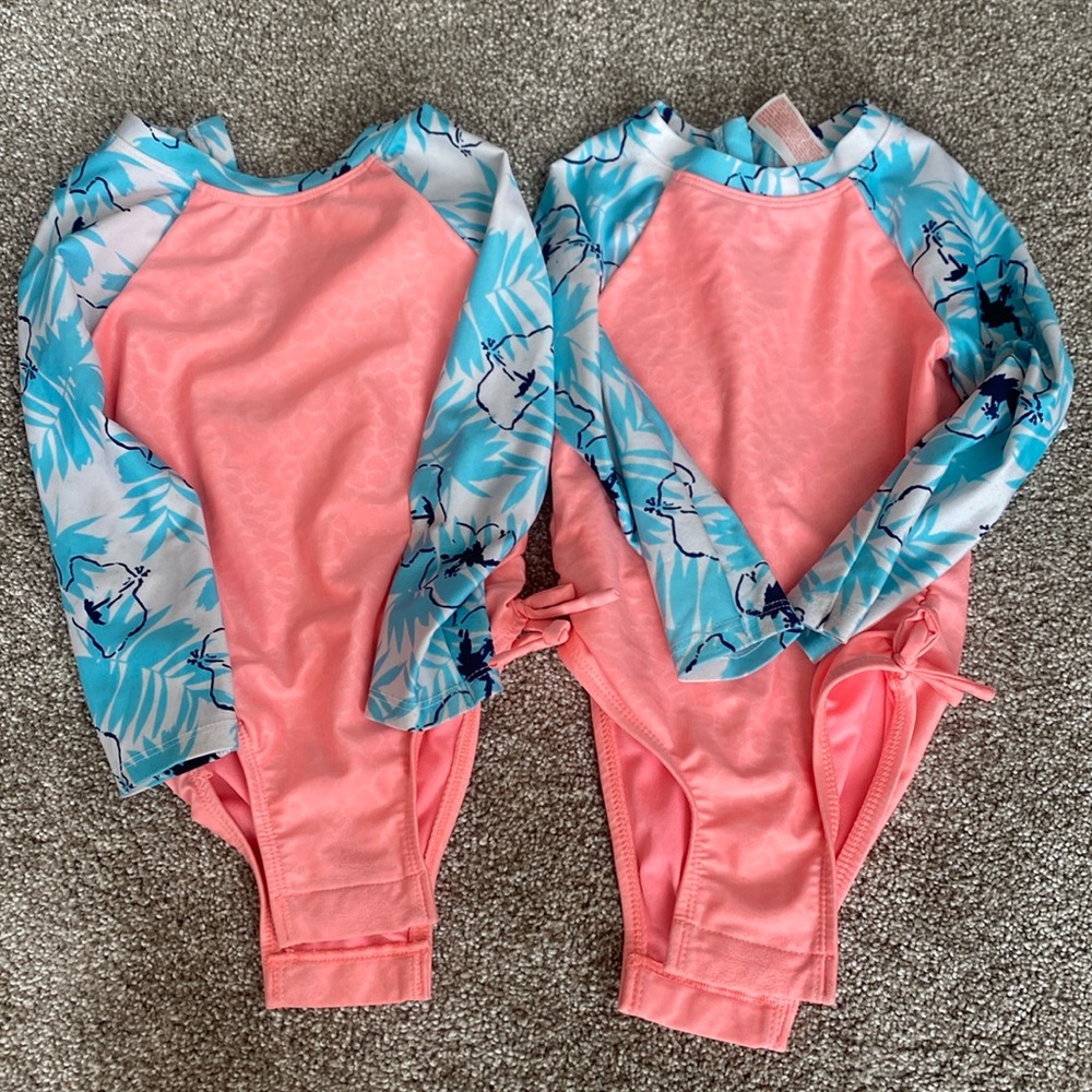 Matching toddler swimsuits